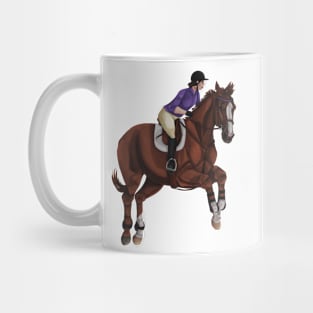 Chestnut jumper Schooling with purple and chrome - Simpli 100 Horses Mug